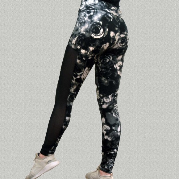 3/$15 🌺Energy Floral Leggings with Mesh Sides - Picture 1 of 9